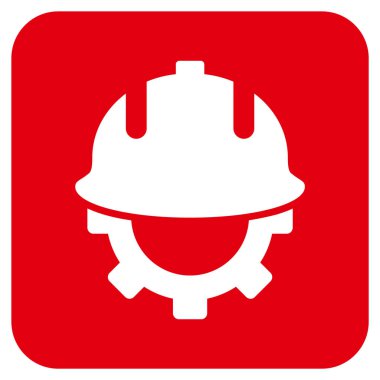 Geliştirme kask düz kare vektör simgesi