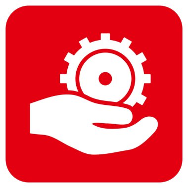 Vektör simgesi geliştirme hizmet düz kare