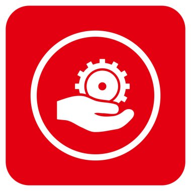 Vektör simgesi geliştirme hizmet düz kare