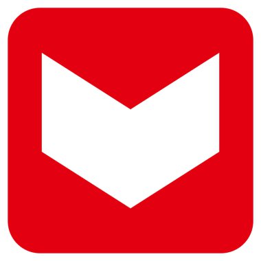 Düz aşağı yön vektör simgesi kare