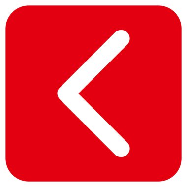 Düz sol yön vektör simgesi kare