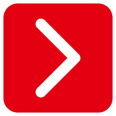 Şu yönde düz vektör simgesi kare