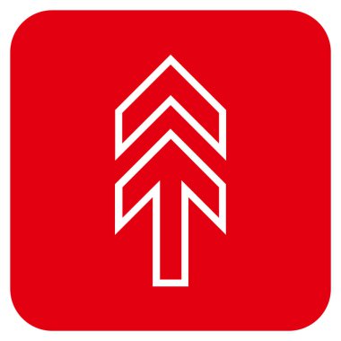 Düz yukarı yön vektör simgesi kare