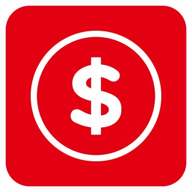 Doları düz kare vektör simgesi