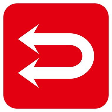 Sola çift ok düz kare vektör simgesi