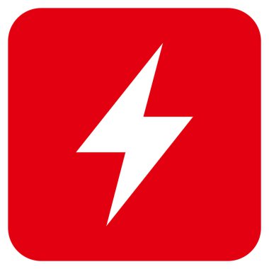 Elektrik Strike düz kare vektör simgesi
