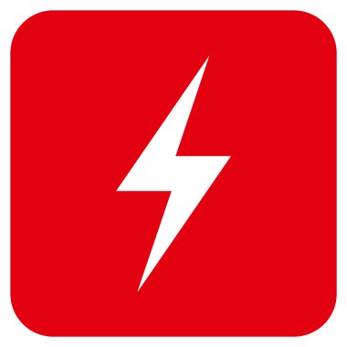 Elektrik düz kare vektör simgesi