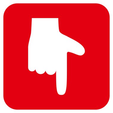 El işaretçisi düz aşağı vektör simgesi kare