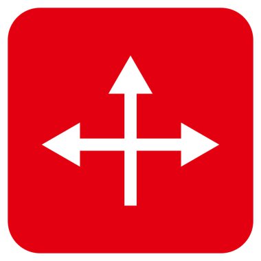 Kavşak yön düz kare vektör simgesi