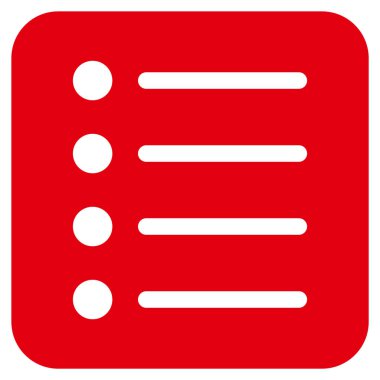 Öğeleri düz kare vektör simgesi