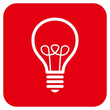 Lamba ampul düz kare vektör simgesi