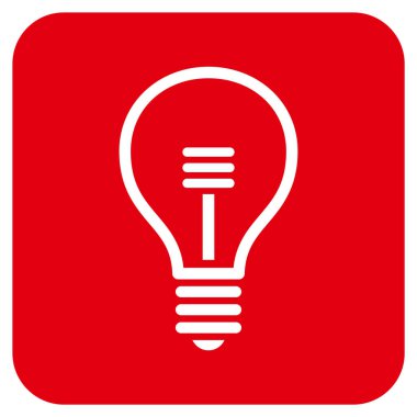 Lamba ampul düz kare vektör simgesi