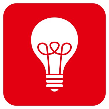 Lamba ampul düz kare vektör simgesi