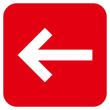 Sol ok düz kare vektör simgesi