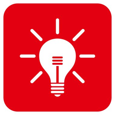 Ampul düz kare vektör simgesi