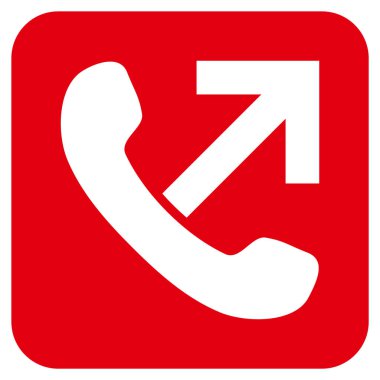 Giden arama düz kare vektör simgesi