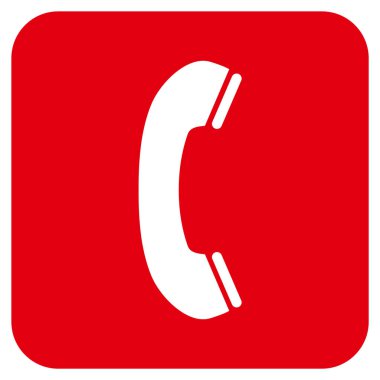 Telefon alıcı düz kare vektör simgesi