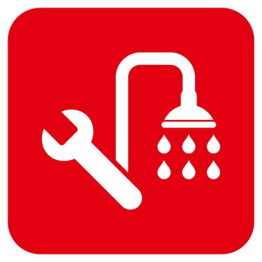 Sıhhi tesisat düz kare vektör simgesi