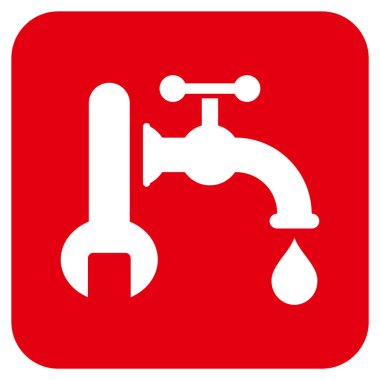 Sıhhi tesisat düz kare vektör simgesi