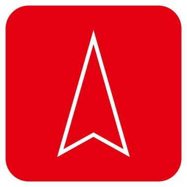 İşaretçi düz yukarı vektör simgesi kare