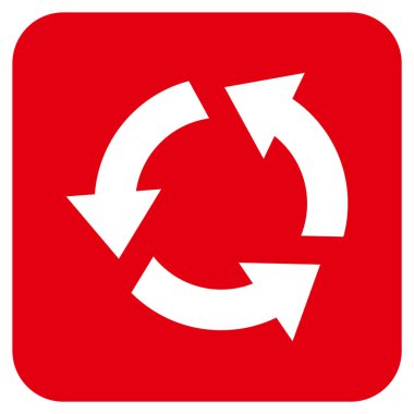 Geri dönüşüm düz kare vektör simgesi