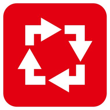 Geri dönüşüm düz kare vektör simgesi