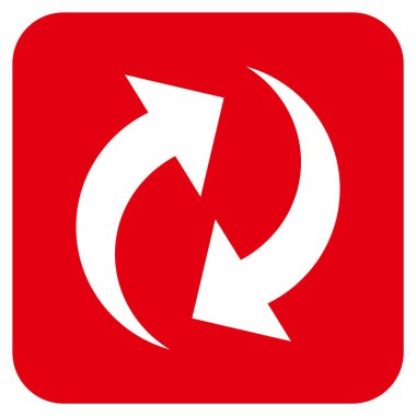 Düz kare vektör simge Yenile