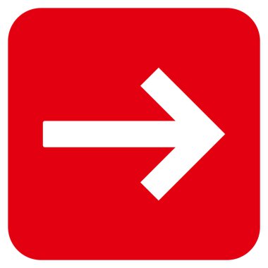 Sağ ok düz kare vektör simgesi