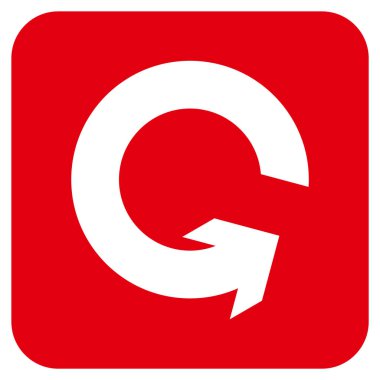 Saatin tersi yönde düz kare vektör simge döndürmek