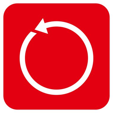 Saatin tersi yönde düz kare vektör simge döndürmek