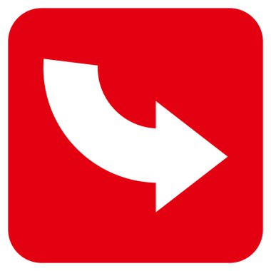 Saatin tersi yönde düz kare vektör simge döndürmek