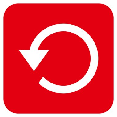 Saatin tersi yönde düz kare vektör simge döndürmek