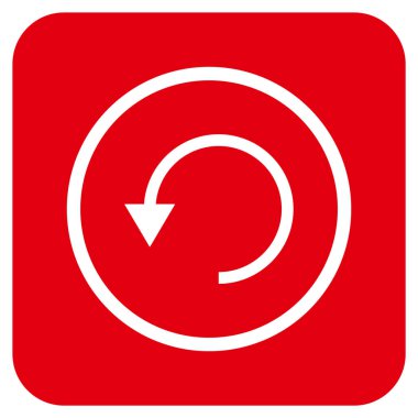 Saatin tersi yönde düz kare vektör simge döndürmek