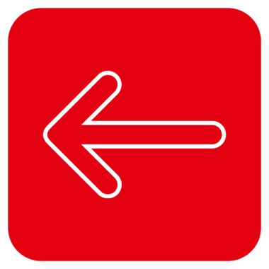 Ok sol düz kare vektör simgesi yuvarlak