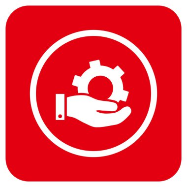 Hizmet düz kare vektör simgesi