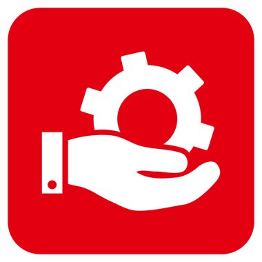 Hizmet düz kare vektör simgesi