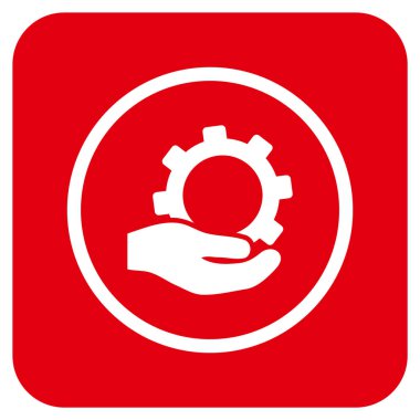 Hizmet düz kare vektör simgesi