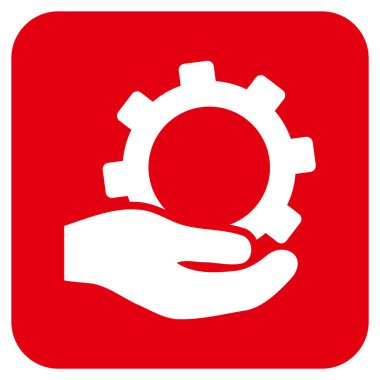 Hizmet düz kare vektör simgesi