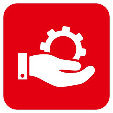 Hizmet düz kare vektör simgesi