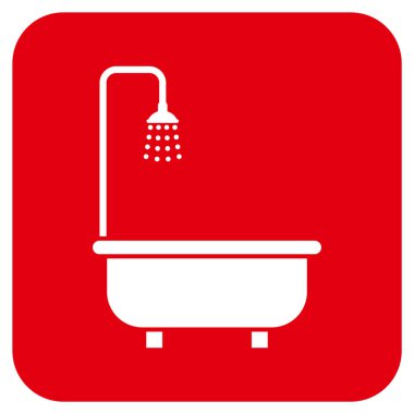 Duş banyo düz kare vektör simgesi