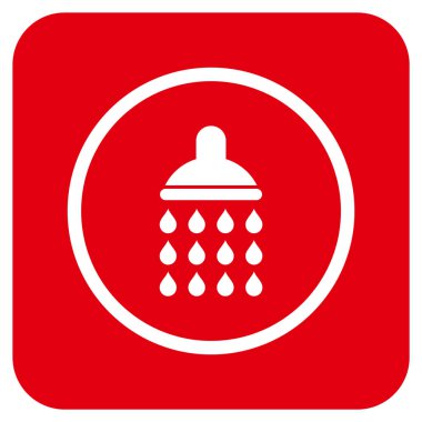 Duş düz kare vektör simgesi