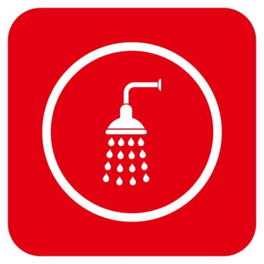 Duş düz kare vektör simgesi