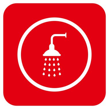 Duş düz kare vektör simgesi