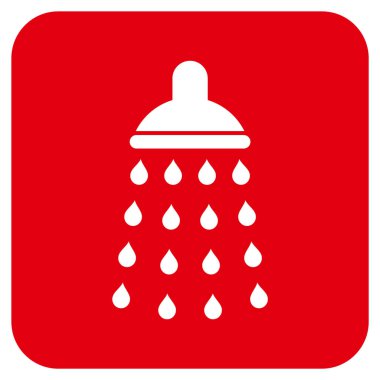 Duş düz kare vektör simgesi