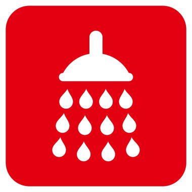 Duş düz kare vektör simgesi