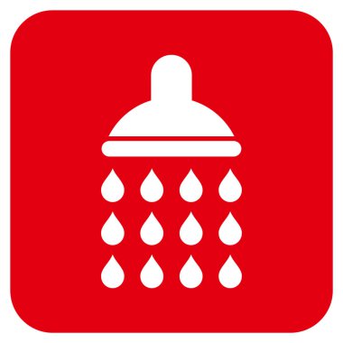 Duş düz kare vektör simgesi