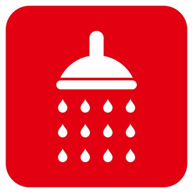 Duş düz kare vektör simgesi