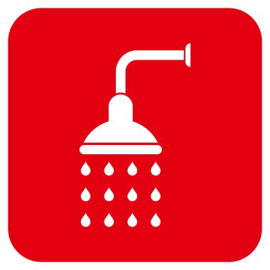 Duş düz kare vektör simgesi