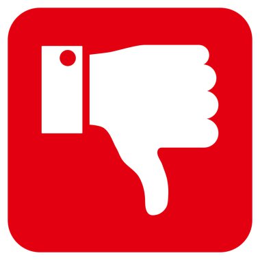 Başparmak aşağı düz vektör simgesi kare