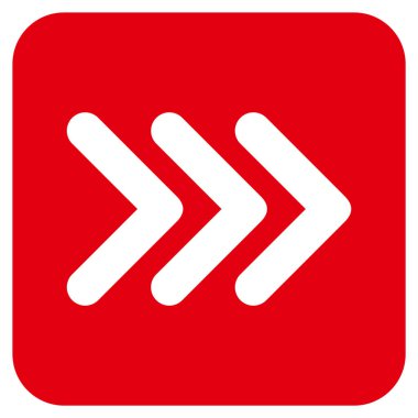 Sağa üçlü ok ucu düz vektör simgesi kare